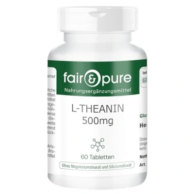 Image of Fair &amp; Pure® L Theanine 500mg Vegan 60 Tablets