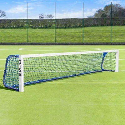Image of FORZA Mini Hockey Goal [Aluminium Folding Goal] Black &amp; Blue Net Options (Blue Net, 12ft x 2ft (3.66m 0.6m))