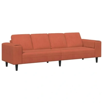 Image of vidaXL fabric Sofa with Cushion Red Orange Corduroy