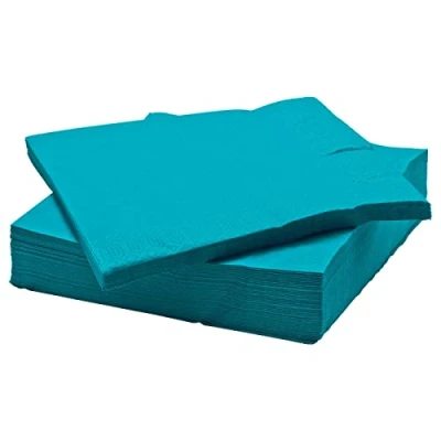 Image of Ikea 202.362.62 Fantastic Paper Napkins in Turquoise (40 cm x 40 cm) 3 Ply Pack of 50