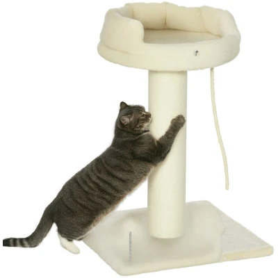 Image of PawHut Cat Tree for Indoor Cats W/Sisal Scratching Post, Spacious Kitten Bed Cream