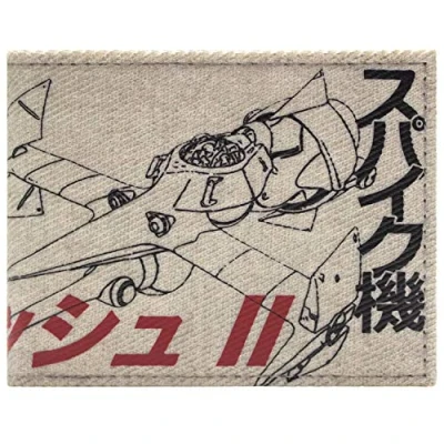 Image of Cowboy Bebop Swordfish II Space Starship Japanese Wallet Bi Fold ID &amp; Card Holder, Cream