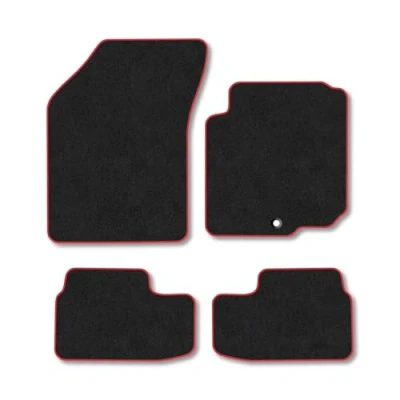 Image of Car Mats Compatible with Vauxhall Agila (2011 2014) Tailored Fit Red Carpet Floor Set Accessory Custom 4 Pieces Anti Slip Backing &amp; Binding Trim Edge