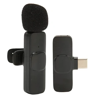 Image of ciciglow Wireless Lavalier Microphone, K8 USB C Mini Lapel Microphone Plug Play Mic 6‑10h Standby Time for Phone PC Tablet Vlog Video Recording