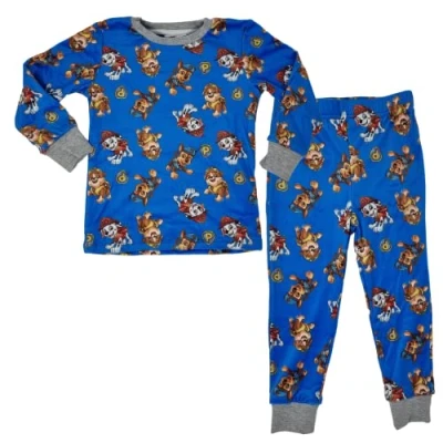 Image of Paw Patrol Divine Fleece Twosie, Chase Marshall Rubble Pyjama 5 6yr Blue
