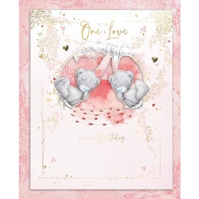 Image of Me To You Tatty Teddy Luxury Boxed Birthday Greeting Card The One I Love Bears On A Swing 8x10ins Official Collection
