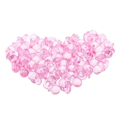 Image of WEKNOWU 50PCS Pink Mini Dummy Pacifier Acrylic Soothers Table Scatter Confetti Party Decoration Accessories for Baptism Baby Shower Birthday Mother to Be Favour