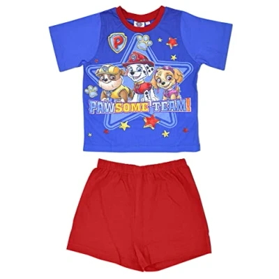 Image of Paw Patrol Boys Pyjama PJs Shortie 18/24 Months Blue/Red