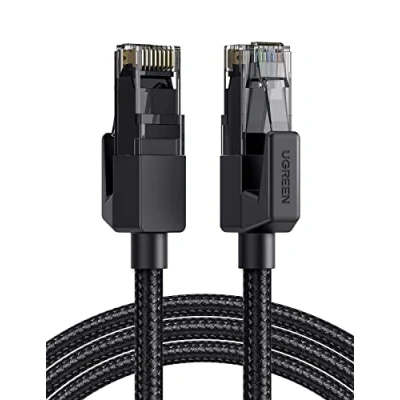 Image of UGREEN Ethernet Cable 1M, High Speed Gigabit Cat 6 Network Cable, POE 1000Mbps 250Mhz/s Braided Internet RJ45 LAN Patch Cord Compatible with Router, Modem, Smart TV, PC &amp; Laptop, PS5/PS4 Switch