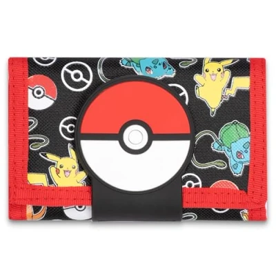 Image of Pokemon Silicone Patch Wallet Gift for Boys &amp; Girls Zipped Coin Compartment Durable Stylish Pokeball Design
