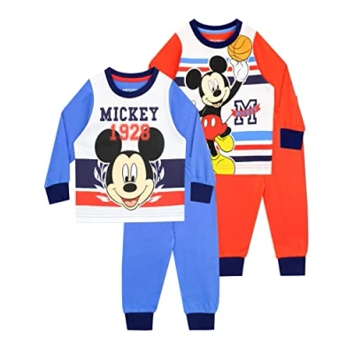 Image of Disney Boys 2 Pack Pyjamas Mickey Mouse Multicoloured 18 24 Months