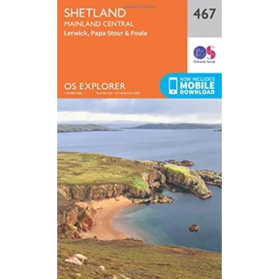 Image of Explorer 467 Shetland Mainland Central Map With Digital Version