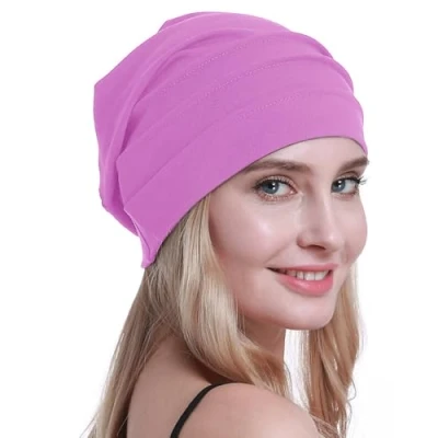 Image of osvyo Cotton Chemo Hats Soft Caps Cancer Headwear for Women Hair Loss Sealed Packaging, neon pink, One Size
