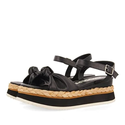 Image of GIOSEPPO Women&#039;s Minacu Sandal, Black/White, 4.5 UK