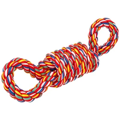 Image of Nuts For Knots &quot;Twist Tee&quot; Cotton Coil Tugger with 2 Handles Dog Toy,Medium