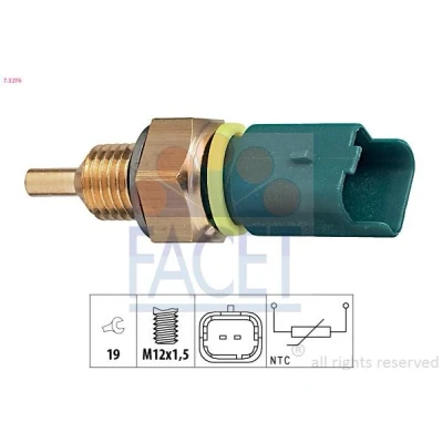 Image of EPS1830276, KW530276 Sender Unit, coolant temperature FACET 7.3276 Made in Italy OE Equivalent PEUGEOT: 208 I Hatchback, RENAULT: CLIO 2