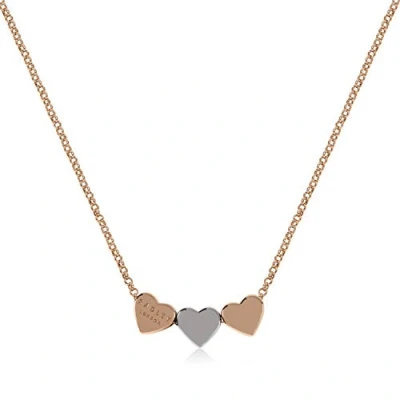 Image of Radley Hello Love Ladies Rose Gold Adjustable Silver centre heart Necklace. Fun Giftable Postcard &amp; Envelope Packaging. one size