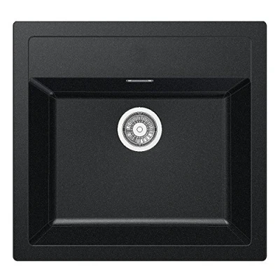 Image of Franke Kitchen Sink Made of Tectonite with a Single Bowl Sirius SID 610 onyx 114.0205.049, Onyx, 56.0 x 53.0 20.0 cm
