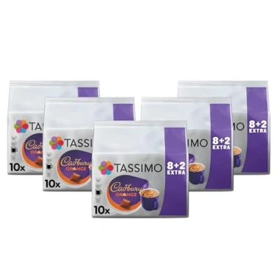 Image of Tassimo Cadbury Orange Hot Chocolate Pods x10 (Pack of 5, Total 50 Drinks)