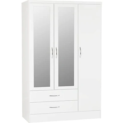Image of Seconique Nevada 3 Door 2 Drawer Wardrobe in White Gloss