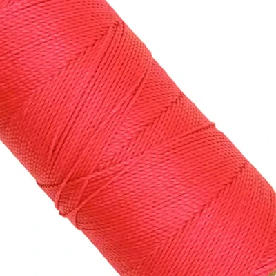 Image of Linhasita Waxed Thread 100 g / 170 m Polyester 1 mm Thick Macrame, 30 Colours Phosphorous Pink