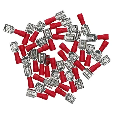 Image of 4mm Electrical Wire red Spade Female Terminal Crimps Connectors 35pc AST36