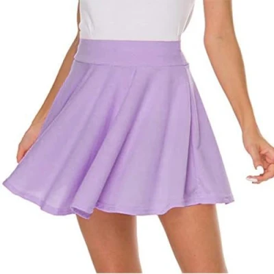 Image of DRESHOW Basic Solid Stretchy Flared Casual Mini Skater Skirt for Women Girls
