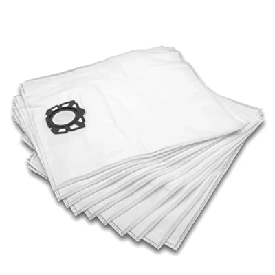 Image of vhbw 10x Vacuum Cleaner Bag compatible with Kärcher WD 5 V 25/5/22, 6 P S 30/6/22/T Cleaner, Microfleece, White