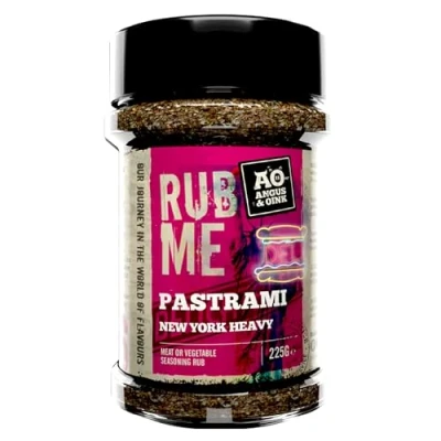 Image of Angus &amp; Oink New York Heavy Pastrami Rub NYC Deli Inspired Seasoning Bold Flavour with Juniper, Coriander Black Pepper Perfect for Smoked Beef 225g