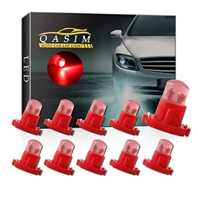 Image of Qasim 10x T4.2 LED Bulbs COB 1SMD Red for Auto Dashboard Instrument Speedometer Gauge Panel Light DC12V