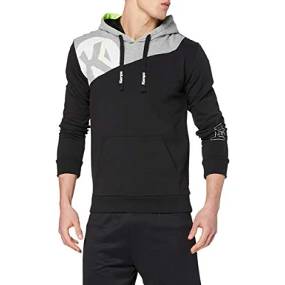 Image of Kempa Kemri Men Core 2.0 Hoodie Men&#039;s Black/Dark Grey Melange, XX Large