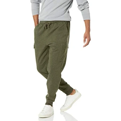 Image of Amazon Essentials Men&#039;s Cargo Fleece Joggers, Olive Heather, XL