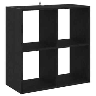 Image of vidaXL bookcase black oak medium storage book cabinet modern engineered wood bookshelf for living room/office/library