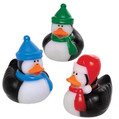 Image of Baker Ross AX449 Penguin Rubber Ducks Pack of 6, Novelty Toy for Children, Ideal Stocking or Party Bag Filler Kids