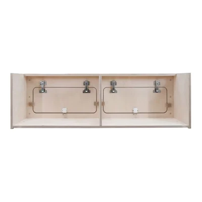Image of Campervan Overhead Cabinet 100cm x 30cm 2 Door Top Locker Central Divider Camper Van Furniture Storage Lightweight Solid Birch Plywood Unpainted Soft Close Hinges Push Button Locks Fixing Kit