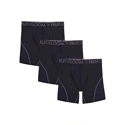 Image of Fruit of the Loom Men&#039;s Breathable Boxer Briefs, Moisture Wicking Underwear, Assorted Color Multipacks, Performance Stretch Black, XL
