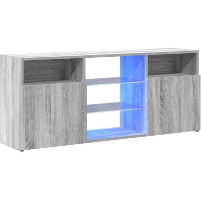 Image of vidaXL TV Cabinet with LED Lights Grey Sonoma 120x30x50 cm