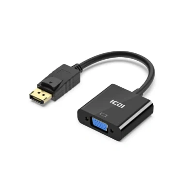 Image of ICZI DisplayPort to VGA Adapter, DP Adapter Gold Plated Male Female 1080P for PC, Laptop, Monitor, Projector, HDTV Black