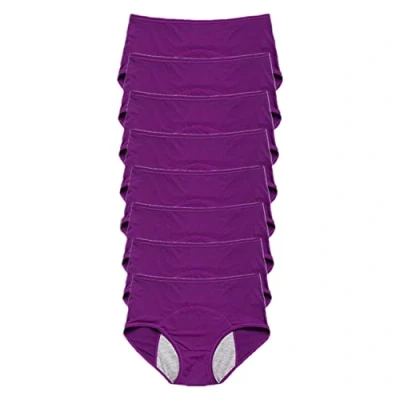 Image of JARMAY Upgrade High Waist Leak Proof Panties, 8 Pack Panties for Women, Comfort Leakproof Plus Size Women&#039;s (Purple, 2XL)