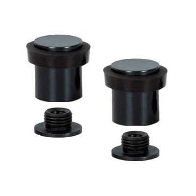 Image of EVI Herrajes Pack of 2 Door Stops Threaded Base Natural Silicone Rubber Stainless Steel Includes Screw + Mounting Plug Mod. I 181
