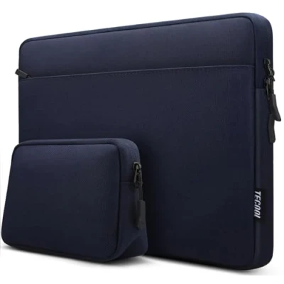 Image of TECOOL 15.6 16 inch Laptop Sleeve, Protective Case for 15 15.6&#039;&#039; HP Lenovo Dell Acer ASUS Chromebook Notebook, MacBook Pro M3 M2 M1(2019 2023) Cover Waterproof Shockproof Bag, Dark Blue