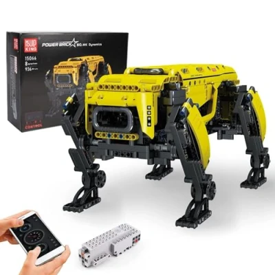 Image of Mould King 15066 Dog Robot Building Kit, Walking Programmable Assembly Toy Technology Clamping Blocks Kit Model, Remote &amp; APP control STEM Building, 936 Pieces