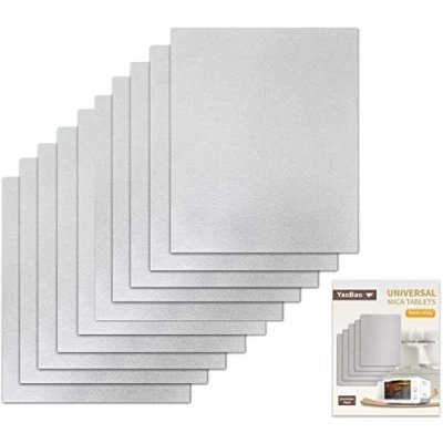 Image of YanBan 10 Pack Replacement WaveGuide Cover Mica Plates Microwave Oven Repair Part for Household Appliances, 150 x 120 mm