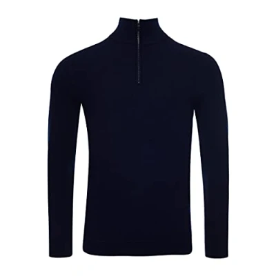 Image of Superdry Men&#039;s Studios Merino Henley Pullover Sweater, Carbon Navy, XL