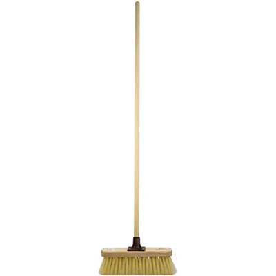 Image of Newman &amp; Cole Sweeping Brush Soft Indoor Kitchen Broom with Crimped Synthetic Bristle Fitted Wooden Handle (Unassembled, Pack of 2)