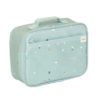 Image of 3 Sprouts Lunch Bag for Kids, Boys &amp; Girls Insulated Box and Perfect School Travel in Terrazzo Green