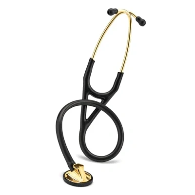 Image of 3M Littmann Master Cardiology Stethoscope 2175, Brass Finish Chestpiece, Black Tube