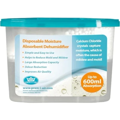 Image of Prem I Air Desiccant Moisture Absorber Controller Drying Dehumidifier Reduces Damp, Humidity &amp; Condensation in Wardrobes, Cupboards, Home, Kitchen, Bedroom, Caravan, Office, Basement 700ml Absorption