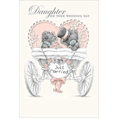 Image of Me To You Tatty Teddy Daughter On Your Wedding Day Luxury Handmade Birthday Card 6x9ins Official Collection