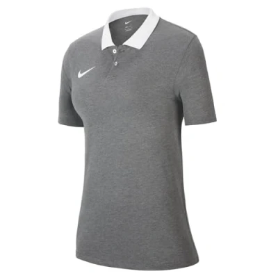 Image of NIKE CW6965 071 W NK DF PARK20 Polo SS Shirt Women&#039;s Charcoal Heathr/HTR/White/White Size XS